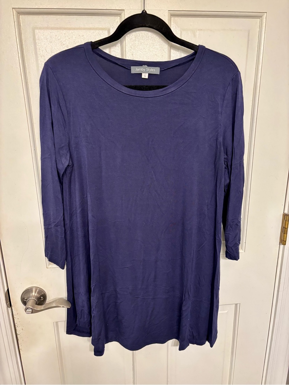 Women's Navy 3/4 Length Sleeve Tunic
